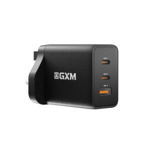 GXM 65W GaN Fast Charger AC-6501 | Triple Port 2× USB-C + USB-A | Laptop Tablet & Phone Charging | Safety Mark Certified