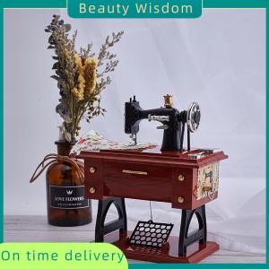 Beauty Wisdom Sewing Machine Music Box Retro Sewing Clockwork Home Crafts Decoration Gift