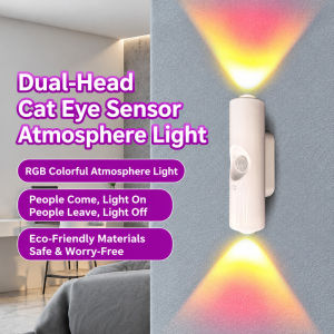 Magnetic Motion Sensor Night Light Cat Eye Smart Sensor Wall Lamp LED Light Indoor Hallway Bedroom Stair Kitchen Wardrobe
