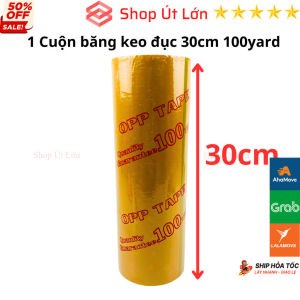1 Cuộn băng keo Đục OPP rộng 30cm 100yard dài 68 mét băng keo đục hải sản - Shop Út Lớn