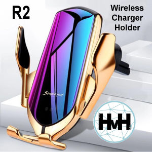 R2 Wireless Car Mount Phone Holder Auto Wireless Clamping Infrared Sensor Qi Wireless Technology For Samsung IOS Iphone and most smart phones