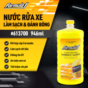 Dung Dịch Rửa Xe Ô Tô Kèm Sáp Bóng FORMULA 1 613700 946ml Sạch Sâu Bóng Đẹp Bảo Vệ Sơn - Nhập Khẩu Chính Hãng