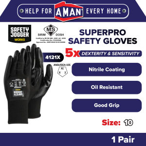SAFETY JOGGER SuperPro Oil Resistant Polyester Nitrile Industrial Protective Hand Glove Safety Gloves Sarung Tangan 手套