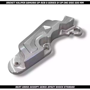BREKET KALIPER SAMURAI 2 PISTON BEAT SCOOPY VARIO GENIO SPACY DISC 220MM FULL CNC
