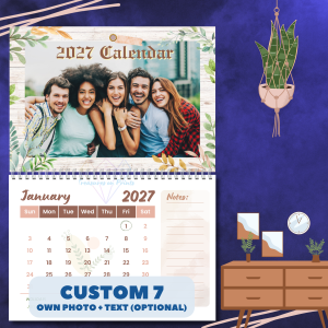 2027 Calendar Personalized Calendar | A5/A4/A3 Minimalist | Wall Calendar | Desk Calendar | Customized