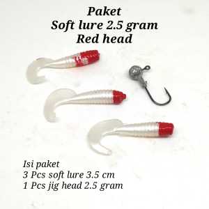 Paket soft lure dan jig head 2.5 gram