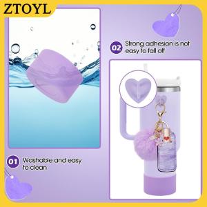 ZTOYL  6Pcs Phụ Kiện Thiết Lập Chai Nước Khởi Động Bìa Mini Hooks Son Môi Tay Áo Pouch Pom Daisy Quyến Rũ Keychain Cho Stanley Cốc