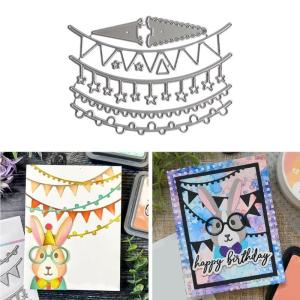 Celebration Banners Cutting Dies for Photo Scrapbooking Card Making Decorations Embossing Stencils Carbon Steel Die Cuts