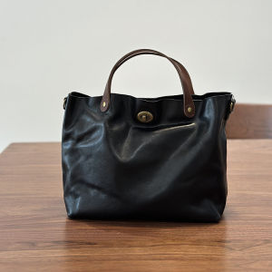 Vegetable Tanned Leather Tree Cream Top Layer Leather Womens Genuine Leather Handbag Shoulder Crossbody Bag Vintage Lock Bag