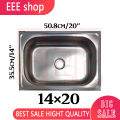 STAINLESS KITCHEN SINK LABABO(14X20) WITH FITTING. 