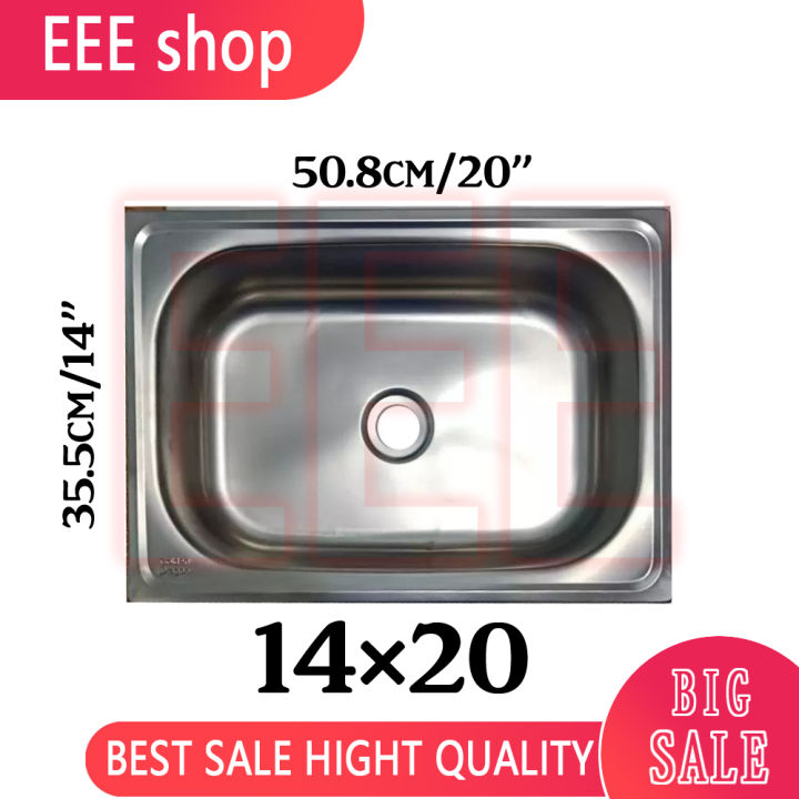 STAINLESS KITCHEN SINK LABABO(14X20) WITH FITTING