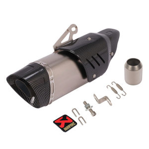 51MM Inlet Universal Motorcycle Exhaust Muffler Pipe Canister Pipe Tailpipe Akrapovic Tail Muffler Canister Pipe Stainless Steel For Xmax Aerox Nmax Ninja400 Z650 zx-6r mt-07 mt15 r15 v3 CBR500X CB150R etc