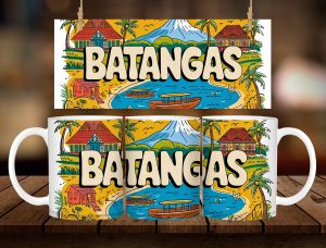 * 1 PC MUG WITH BOX * BATANGAS COLORFUL MUG DESIGN 11oz with BOX SOUVENIR MUG