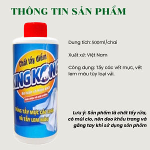 Chai Tẩy Trắng Quần Áo - Chất Tẩy Điểm Chính Hãng K.K 500ml Tẩy Mốc Ố Vàng Không Phai Màu - Dùng Cả Vải Trắng Và Màu