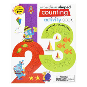 milu My Awesome Alphabet Counting Childrens 1-20 Wipe-Clean Shaped Activity Book