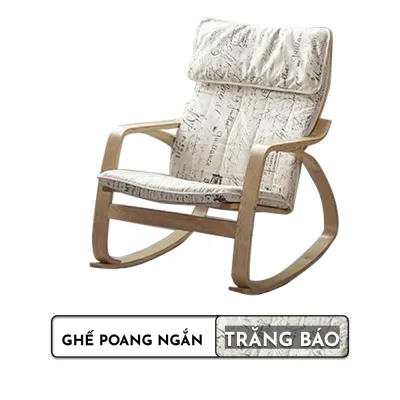 [FREESHIP] Ghế Poang Bập Bênh Đọc Sách ROYALDECORHN Ghế Bập Bênh Khung Gỗ Bạch Dương Ghế Tựa Lưng Thư Giãn