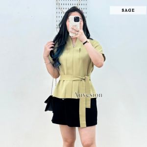 4407 maryin scuba blouse kerja scuba top