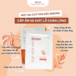 Mặt nạ Cotton Gấc Bimore cấp ẩm sáng da đều màu se khít lỗ chân lông