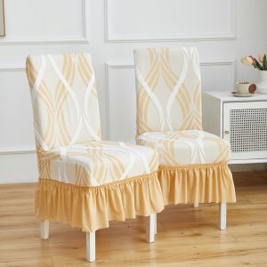 EDHO5 Wear-resistant Dining Chair Cover Non-slip Thickened Seat Cover Simple Anti-Dirty Chair Slipcover Dining Room