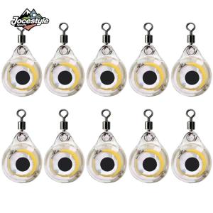 10Pcs Underwater Night Light Lure Mini Eye Shape Luminous Fish Lure Battery Powered Fish Lures Attractant for Attracting Fish