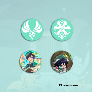 Genshin Impact VENTI Round Button Badges (GLOSSY 32mm/58mm Round Badges)