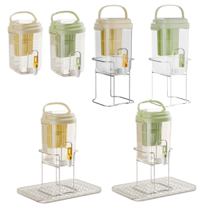 Plastic Leak Proof Iced Beverage Dispenser With Tap Container for Fridge Large Capacity Refrigerator Water Pitcher