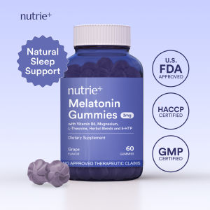 Nutrie 3mg Melatonin Gummies 5HTP 60pcs (Sleep Dietary Supplement Anti Stress)