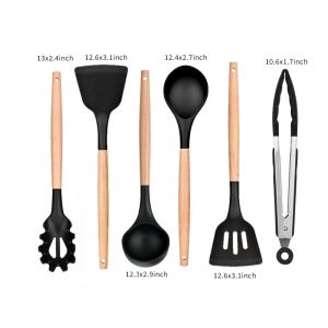 KIRA 6PCS White Silicone Kitchen Utensils Set Kitchenwares Non Stick Pan Shovel Cooking Utensils