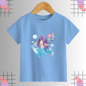 KOKO IMPORT - Kaos Anak Perempuan Motif Mermaid Duyung Warna Pastel untuk Usia 2-16 Tahun