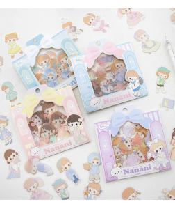 Túi 54 miếng hình dán Rosy Posy dễ thương trang trí sổ tay Set sticker họa tiết siêu cute Sticker không thấm nước siêu dính