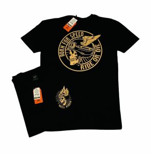 Kaos Deus Hell Rider Born for Speed Warna Hitam: Kaos Pria Terlaris