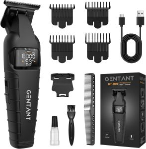 Professional Hair Trimmer for Men Cordless Zero Gapped T-Blade Beard Trimmer & Edgers Clippers for Men Electric Shaver Kit with LCD Rechargeable Mens Hair Clippers for Barbers Gifts for Men