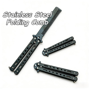 Stainless Steel Folding Butterfly Comb Practice Tools Safety Outdoor Camping Portable Pocket Toys