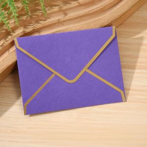 IIU 10pcs Vintage Gold Stamping Envelopes Invitation Card Bronzed Seal Decoration Envelope Set Stationery High Grade Blessing Thank Envelopes Paper Postcard