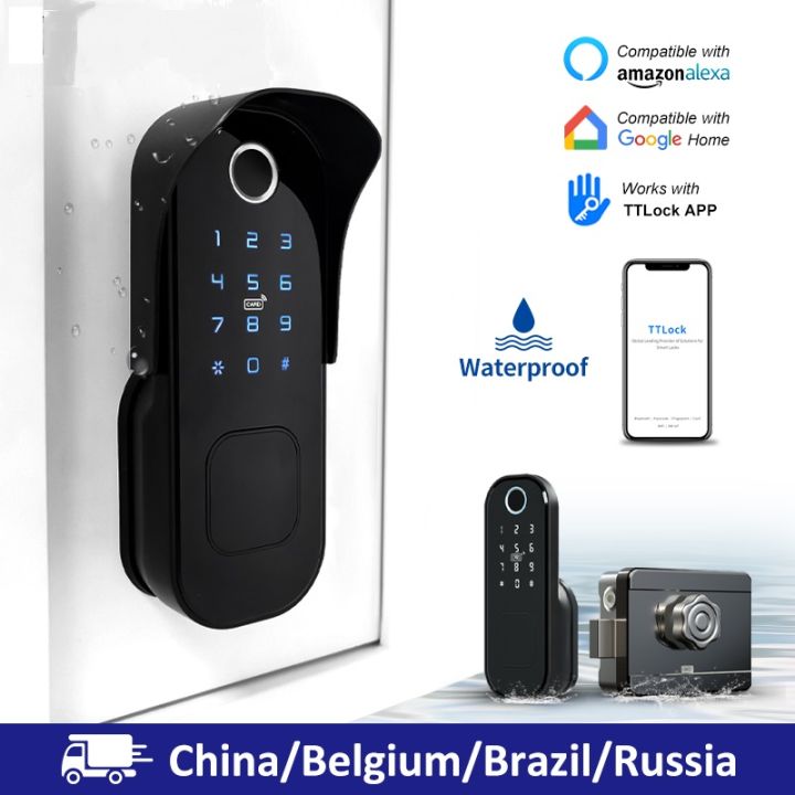 Fingerprint Door Lock Waterproof Outdoor Gate Lock Bluetooth TTlock ...