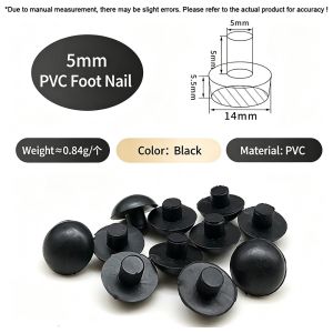 NEXTYOO 50Pcs với Stem Bàn kính có đệm chống va đập tích hợp M5/M5.8/M6 Đen/Trong suốt Miếng đệm bàn bằng cao su Nút bịt bụi móng chân Dùng để chèn lỗ nội thất