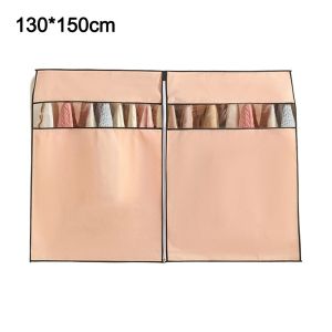 DOHOHO Vải không dệt Bao phủ bụi quần áo có khóa Chống thấm nước Dày hơn Bọc móc treo áo đứng Hiện đại Chống bụi Túi đựng váy cho phòng ngủ