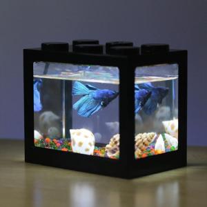 Mini Aquarium Home Small Fish Tank Betta Tank Aquarium HomeDesktop Terrarium For Small Betta Fish Box Table Decoration Ocean Micro-Landscape Box