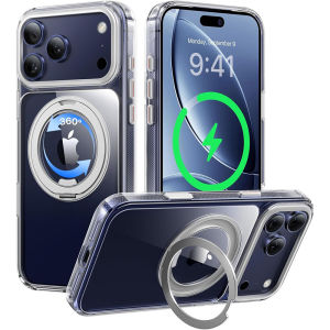for iPhone 17 Pro Max Case with Rotate Stand Compatible with MagSafeCamera Control Button Slim Translucent Matte Hard Shockproof Phone Case for iPhone 17 CaseiPhone Air Case16 Pro Max 16E 15 Pro 14 13