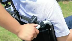 Hubang Electric Wheelchair Aluminum Alloy Lightweight Folding LD2 Travel Wheelchair Cross-Country Elderly Scooter Travel Lithium Battery