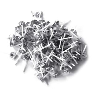 200Pieces Cotton Wicks Cores with Metal Sustainer Tabs Base for Home Decors and DIY Making Craft Projects