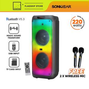 SonicGear Audiox Pro 1200 HD Bluetooth 5.3 Outdoor Event Speaker with 2 Wireless Mic