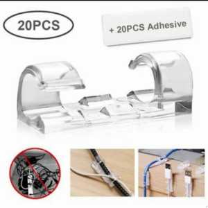 Klip Kabel Isi 20pcs Klip Kabel Organizer Cable Klip Tempel Klip Kabel Tempel