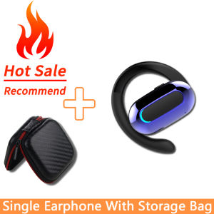 VAORLO Original 90° Rotation Adjustable Wireless Bluetooth Earphone Single Ear Bass Sports Headset Hanging Ear Noise Cancelling Headphone With Mic Ear-hook Handsfree Earbuds For All