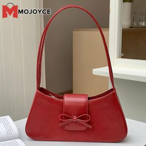 MOJOYCE Women Tote Bag Large PU Leather Sweet Bow Shoulder Bag Trendy Underarm Purse for Casual and Office Use