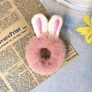 Bayar Di Tempat - Ikat Rambut Kuncir Bulu Bunny / Scrunchie Bulu Kelinci Ikat Rambut Cepol Kekinian