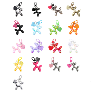 Vibranting Balloon Dog Keychain Accessory for Handbag Purse Vehicle Keys Women