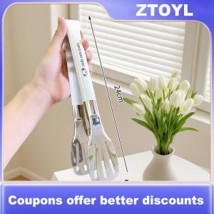 【ZTOYL】 Stainless Steel Food Tongs Kitchen Utensils Buffet Cooking Tool Anti Heat Bread Clip Pastry Clamp For Desserts Salads Barbecue