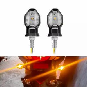 SEAMETAL 2Pcs Motorcycle LED Turn Signal Light Projection Lamp Color Sequential Flowing Flash Indicator Lights