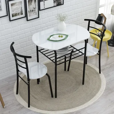 Small-sized household double dining table and chair combination one table and two chairs small dining table folding square table rental apartment table